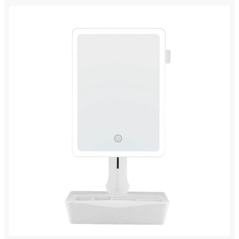 led大尺寸化妆镜 带灯补美妆镜桌面镜台式光镜充电三色化妆镜