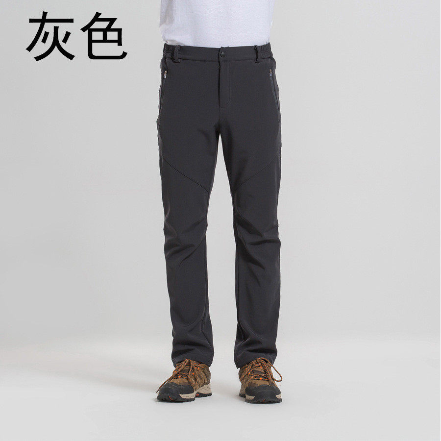 批发防水软壳冲锋裤男女款加厚保暖抓绒裤秋冬款防风登山裤