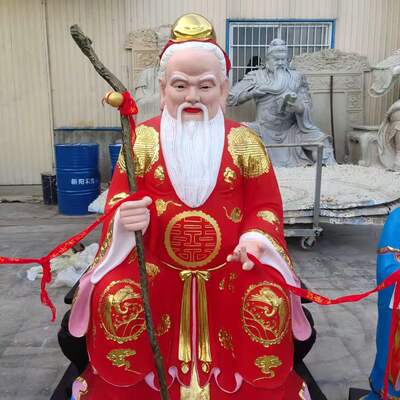 热销月下老儿神像月老携童子龙女神像1.6米树脂彩绘摆件批发