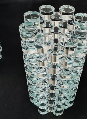 热销创意不规则水晶花瓶花器摆件样板房客厅插干花工艺电视柜摆设