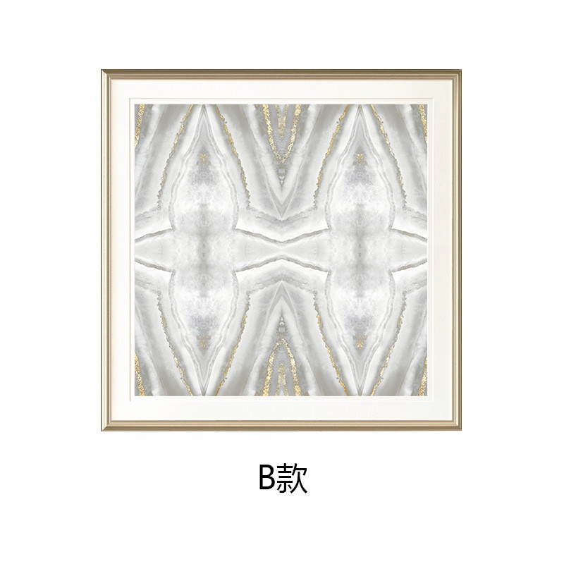 实木边框客厅装饰画抽象墙壁画简美挂画轻奢卧室床头美式沙发现代