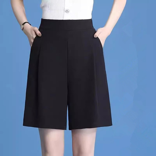 夏季新款冰丝薄款高腰休闲短裤