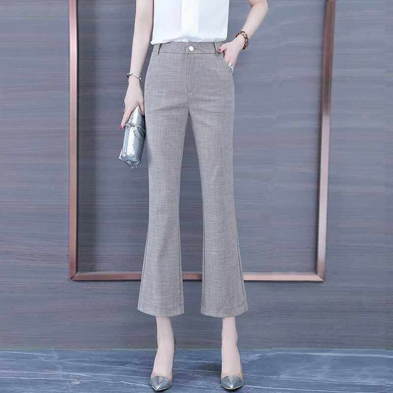 夏季新款九分微喇裤2026薄款裤子爆款女裤修身显瘦喇叭裤子小个子