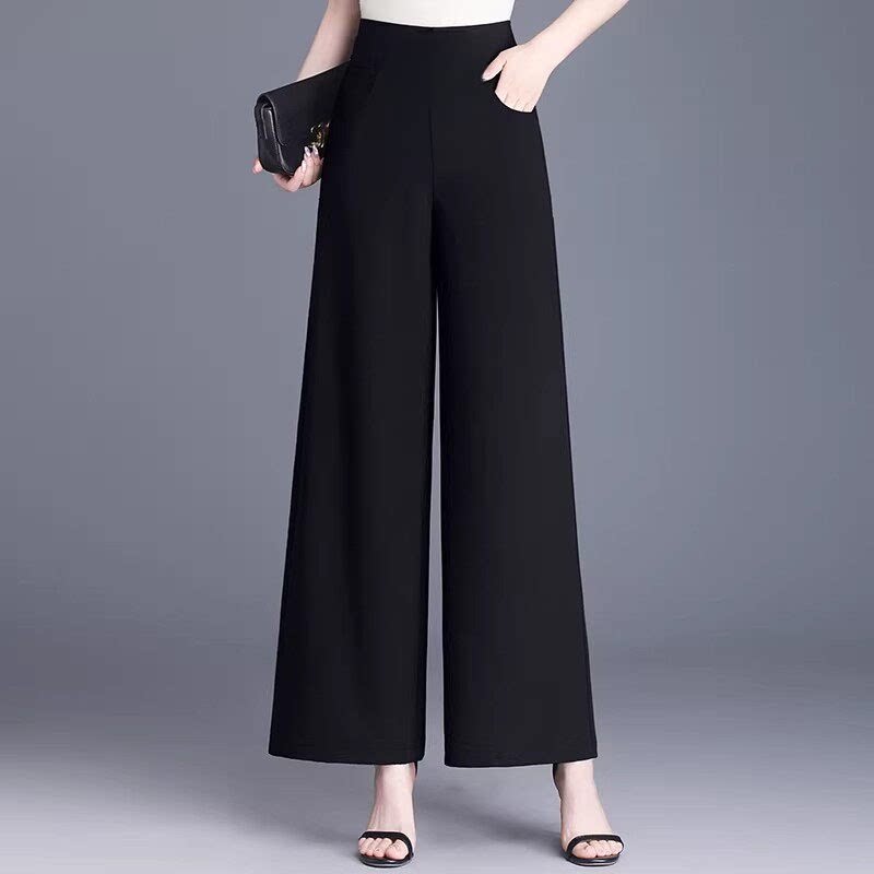2026新款九分垂坠感雪纺阔腿裤女夏高腰宽松薄款直筒显瘦九分裤子