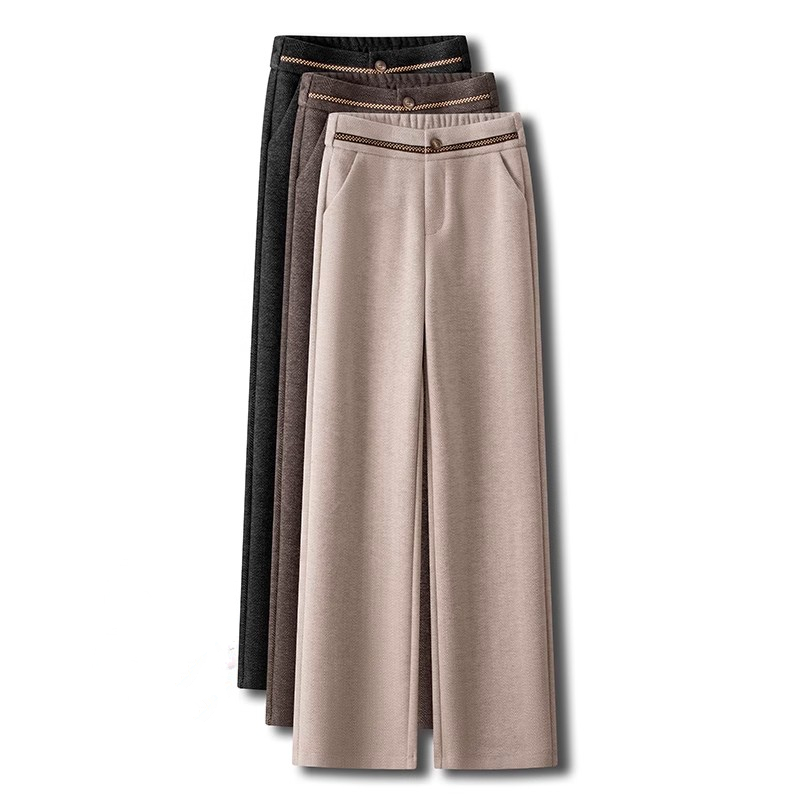 毛呢窄版阔腿裤女秋冬季2025新款