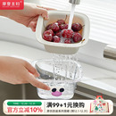 摩登主妇双层洗水果神器沥水篮厨房家用新款 客厅淋水篮精致小果盘