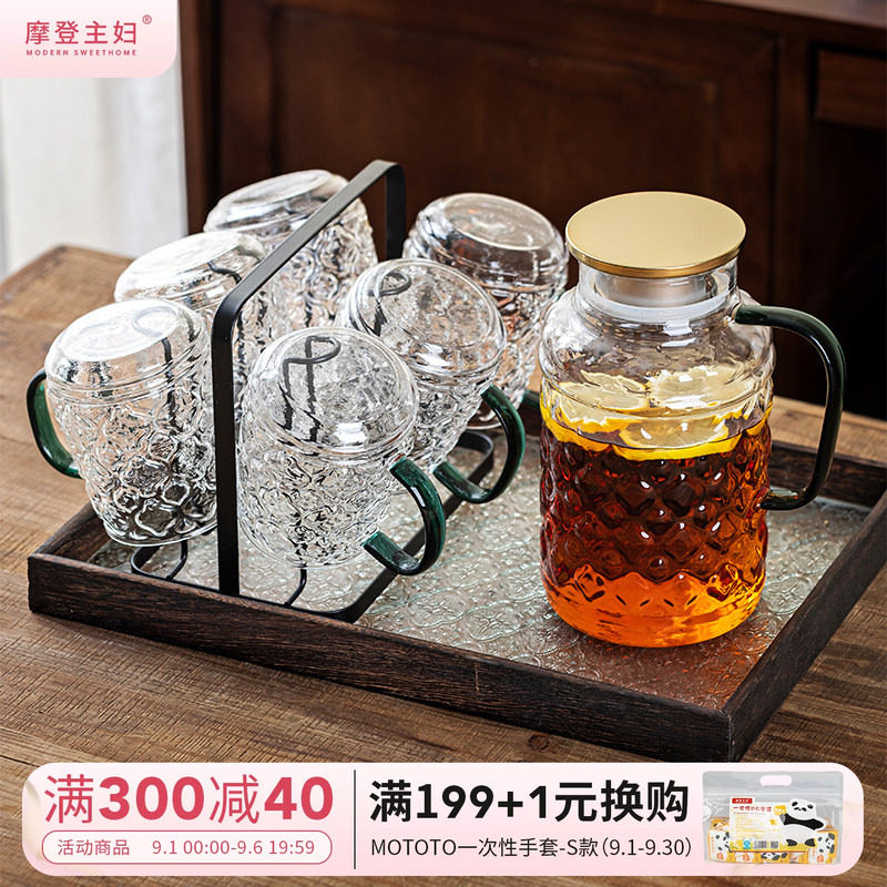 摩登主妇复古海棠花玻璃冷水壶图片