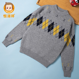 恒源祥男童秋冬针织毛衣半高领洋气加厚中大童外穿上衣打底羊毛衫