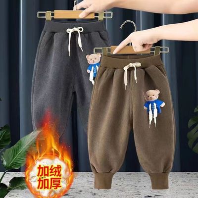 儿童羊羔绒加厚休闲裤子
