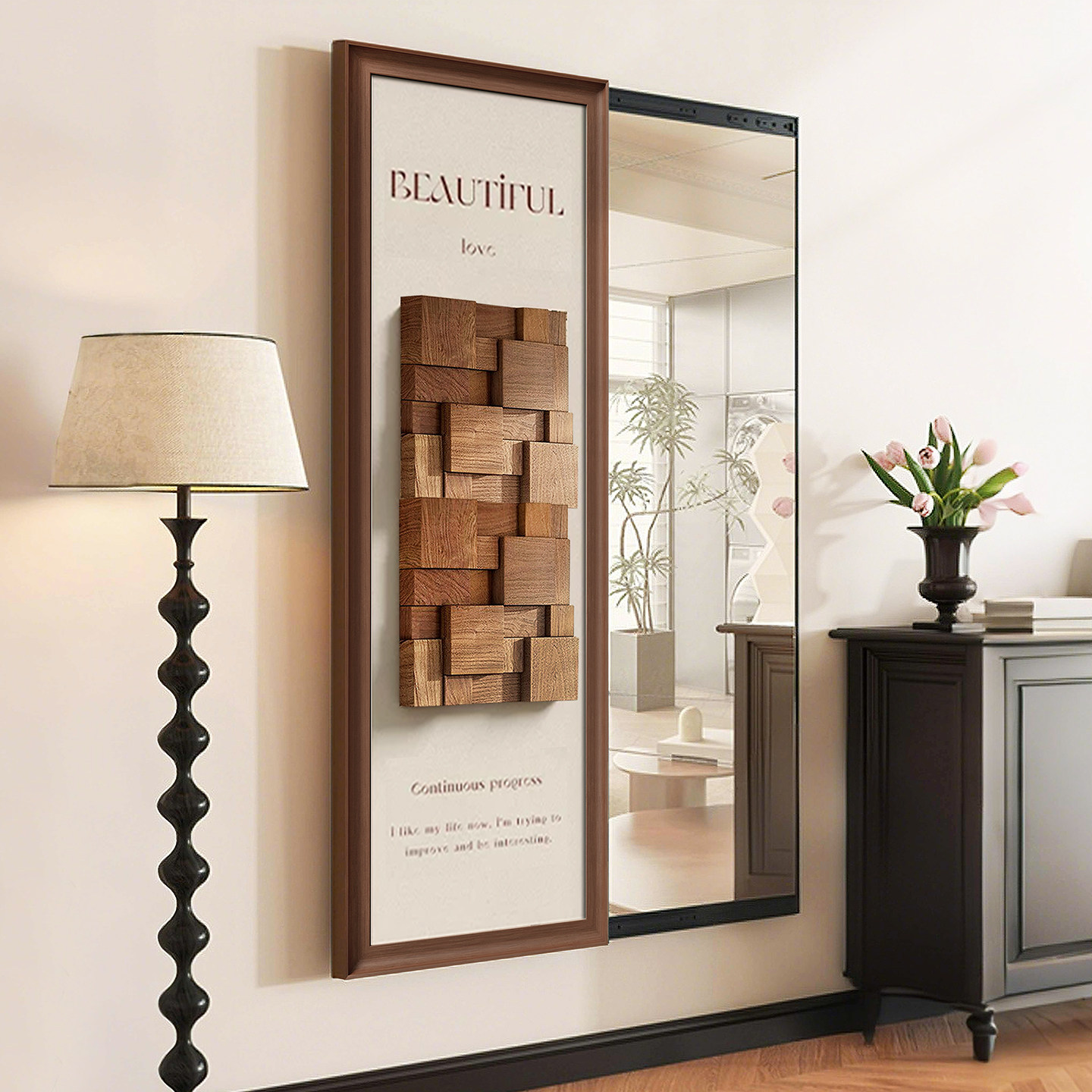 盛迪立体实木可关闭全身镜入户门隐藏式穿衣镜挂墙推拉镜,家居饰品,现代装饰画,淘宝优惠券,粉丝福利购,淘宝优惠卷