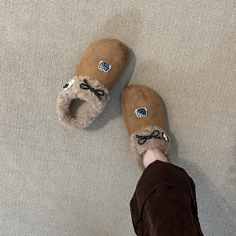 日本offcat内增高勃肯棉拖2025新款包头毛毛拖鞋女外穿一脚蹬加绒