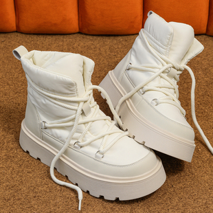 日本offcat上野行星新款白色雪地靴男女百搭加绒加厚保暖冬季户外