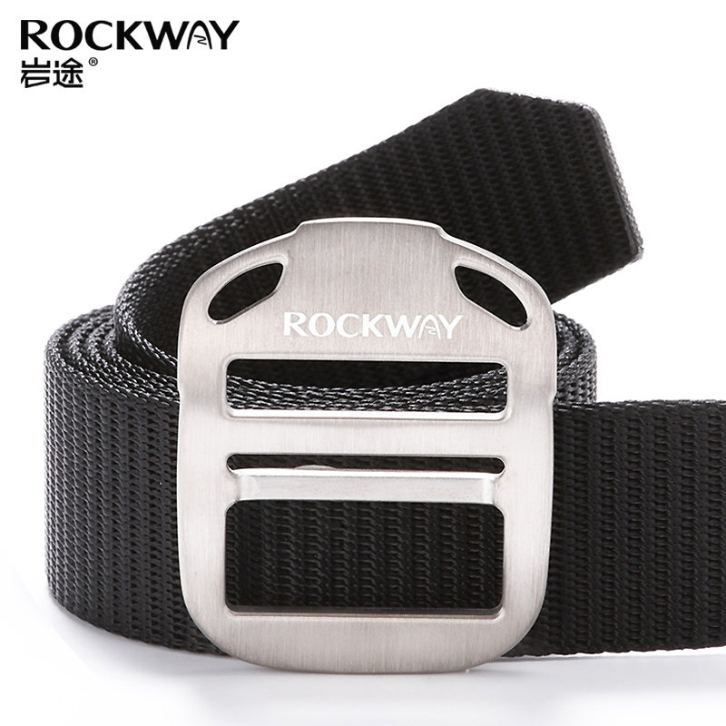 岩途纯钛户外腰带防金属过敏帆布皮带男青年尼龙裤带休闲男士简约
