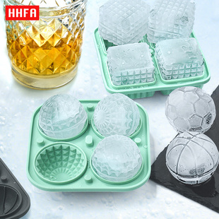 HHFA带盖硅胶威士忌冰球冰块模具立体创意冰格调酒冰箱冻制冰盒子