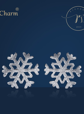 Pt.Charm 铂金耳钉pt950耳坠白金耳环女士款耳饰正品耳圈耳扣雪花