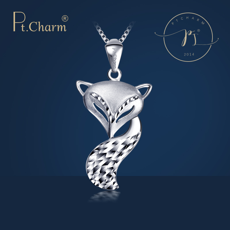 charm 铂金吊坠pt950白金项链项坠女狐狸锁骨链挂坠正品送女友