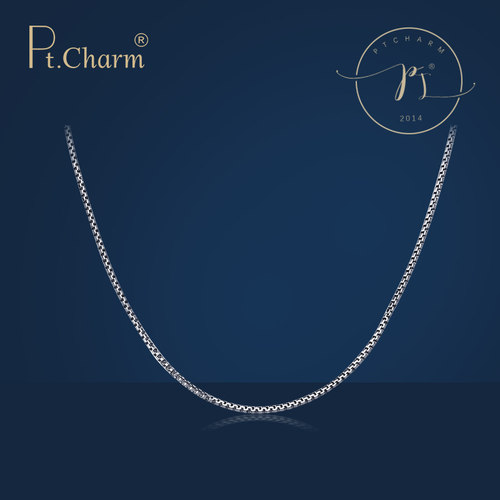 Pt.Charm 铂金项链pt950白金锁骨链女士款素链正品简约大气链子 - 封面