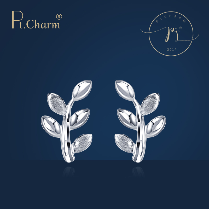 pt.charm铂金耳钉耳环女士款正品