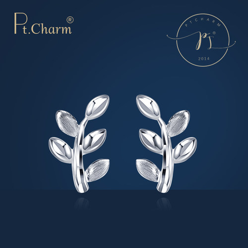 pt.charm铂金耳钉耳环女士款正品