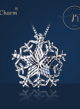 Pt.Charm 铂金吊坠pt950白金项链项坠女士款挂坠正品个性简约雪花