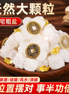 粗盐净宅大颗粒天然海盐乔迁新居结婚消磁晶莹剔透客厅卫生间摆件