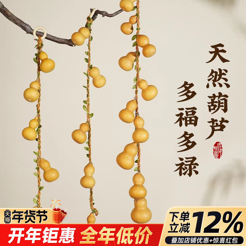 天然葫芦挂件真葫芦串门对门家居挂饰藤编挂绳客厅入户门装饰工艺,特色手工艺,葫芦,淘宝优惠券,粉丝福利购,淘宝优惠卷