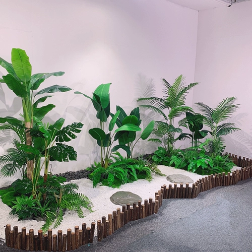 Моделирование зеленого растения в горшках псевдо -псевдо деревьев ландшафтное ландшафтное ландшафт