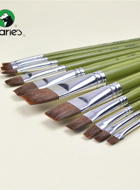 马利G1860绿杆水粉画笔单支平头狼毫油画笔 笔刷 排笔 丙烯画笔