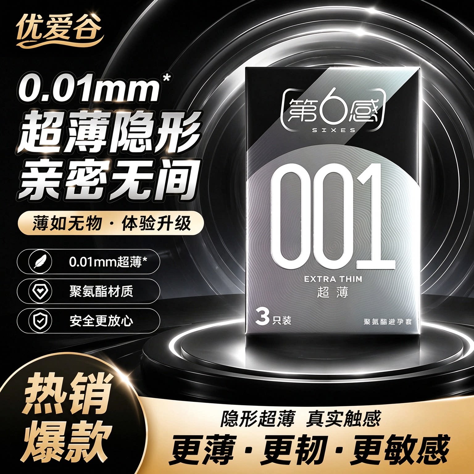 第六感001超薄聚氨酯避孕套