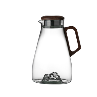 冷水壶家用玻璃凉水壶木把新中式大容量耐高温果汁泡茶扎壶水杯夏