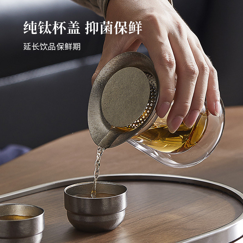 快客杯钛杯高端户外一壶三杯图片