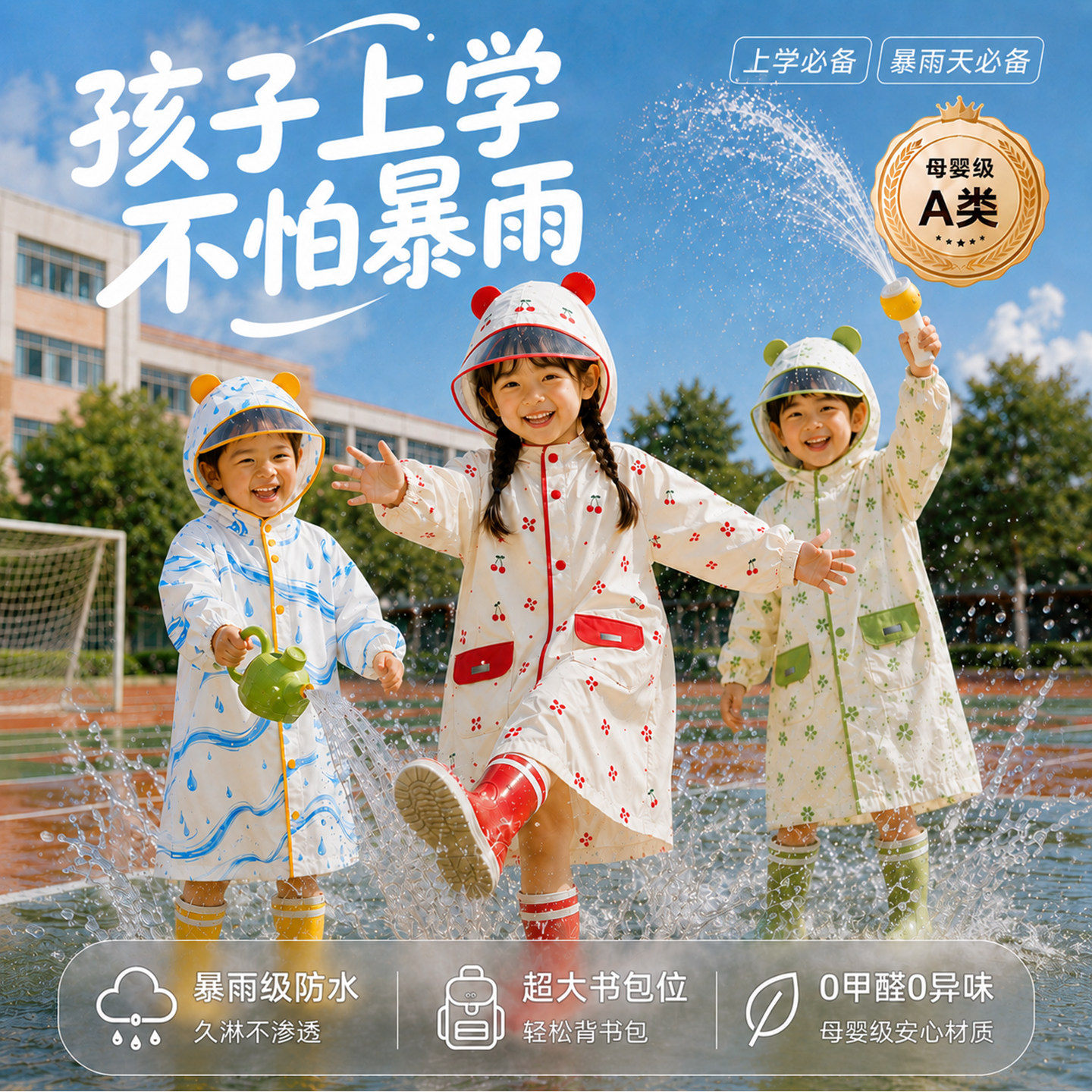nanshi轻薄款单人男女宝宝雨衣图片