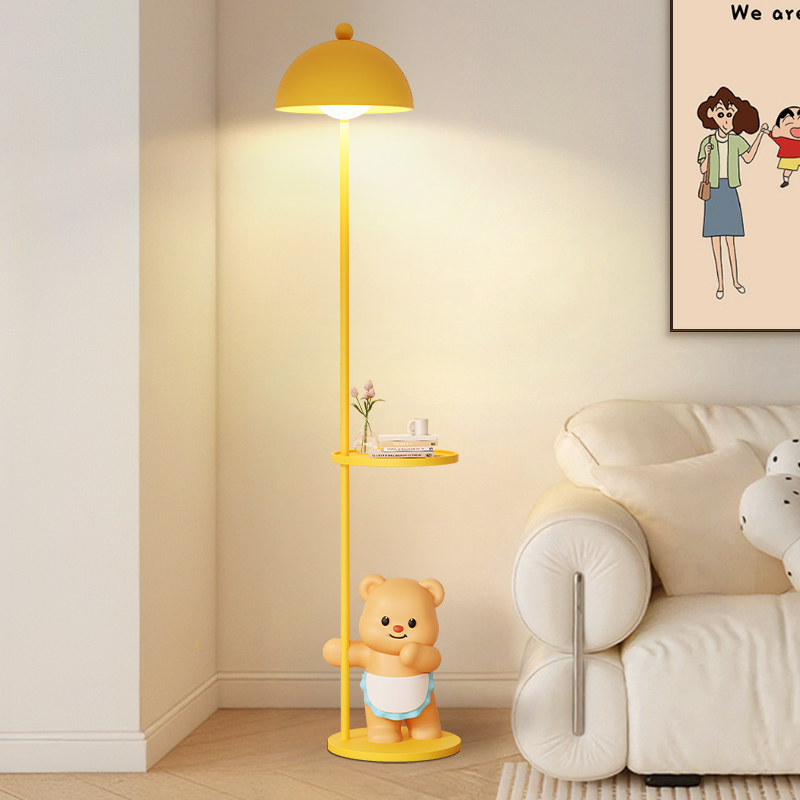 黄油小熊儿童房落地灯置物架一体客厅大型摆件卧室落地床头灯台灯