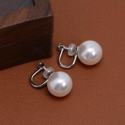 施家小灯泡925银螺旋无痛耳夹