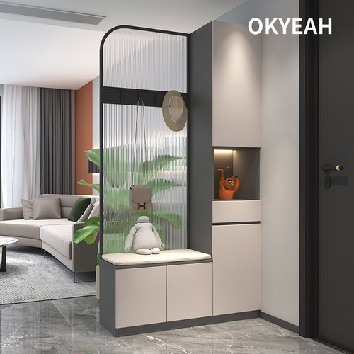 OKYEAH简约轻奢门厅柜鞋柜一体