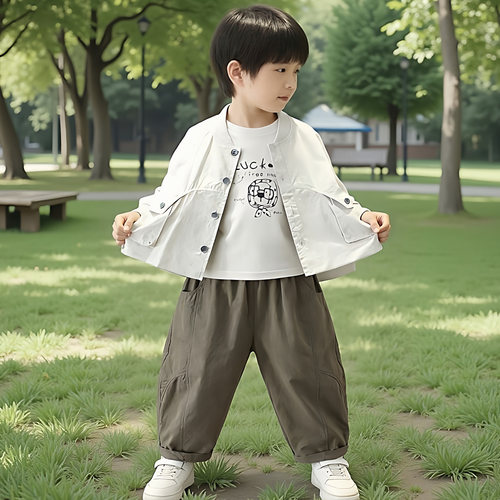 男童春季韩版洋气外套三件套开始