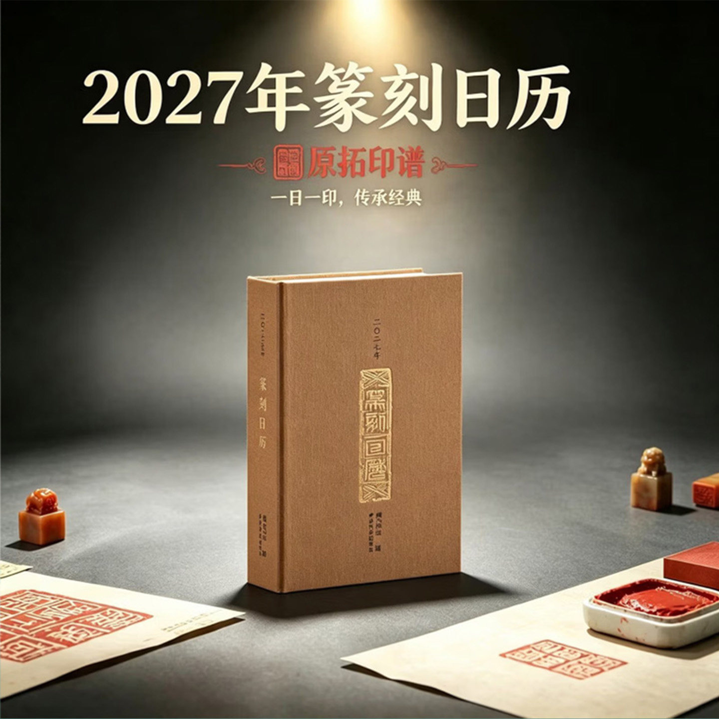 2027年篆刻日历羊年收录历代名家印作原拓印谱边款拓印临摹收藏鉴赏戴丛洁编日历文创摆件送礼经典文化传承印章玺印国风西泠印社