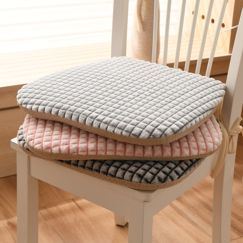 唐三彩绣艺毛绒可拆洗坐垫加厚