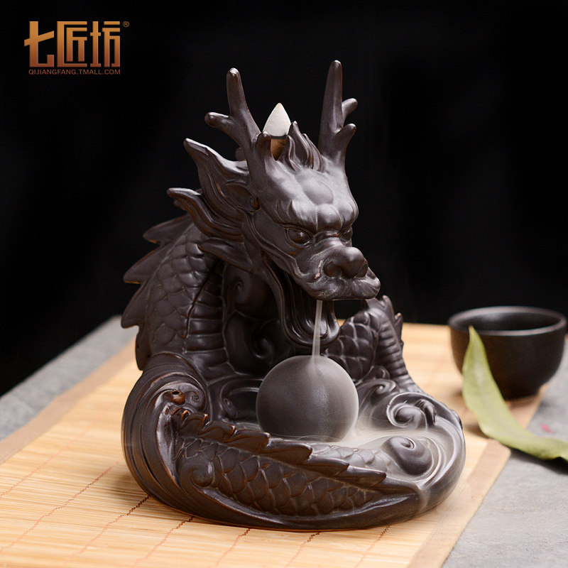 七匠坊 仿古倒流香炉陶瓷家用室内大号创意摆件 茶道观赏檀香炉在类目 家居饰品, 香薰炉中 - 来自Buy2taobao.com提供专业的淘宝代购服务