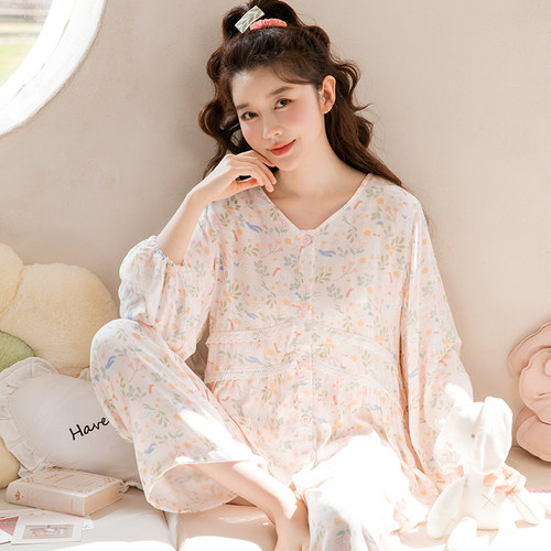 竹纤维月子服夏季孕妇哺乳衣