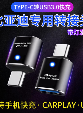 比亚迪秦宋plus唐dmi汉ev元Type-C转接头充电数据线转换器USB接口