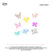 想自由 mini迷你多巴胺蝴蝶手绘彩色小纹身贴可爱潮酷防水贴