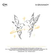 想自由 自由之鸽星环彩色遮盖遮瑕防水纹身贴纸买一送一高级个性