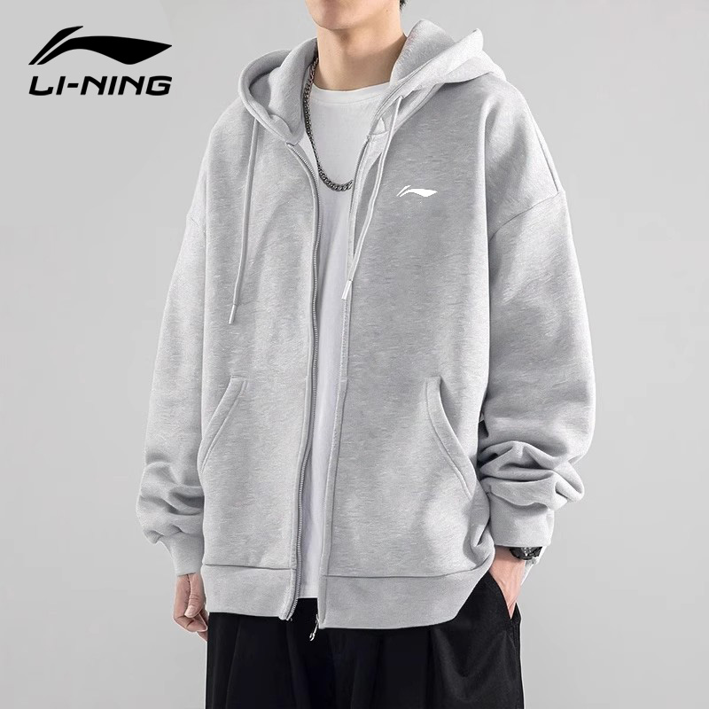 李宁卫衣男连帽开衫运动服外套