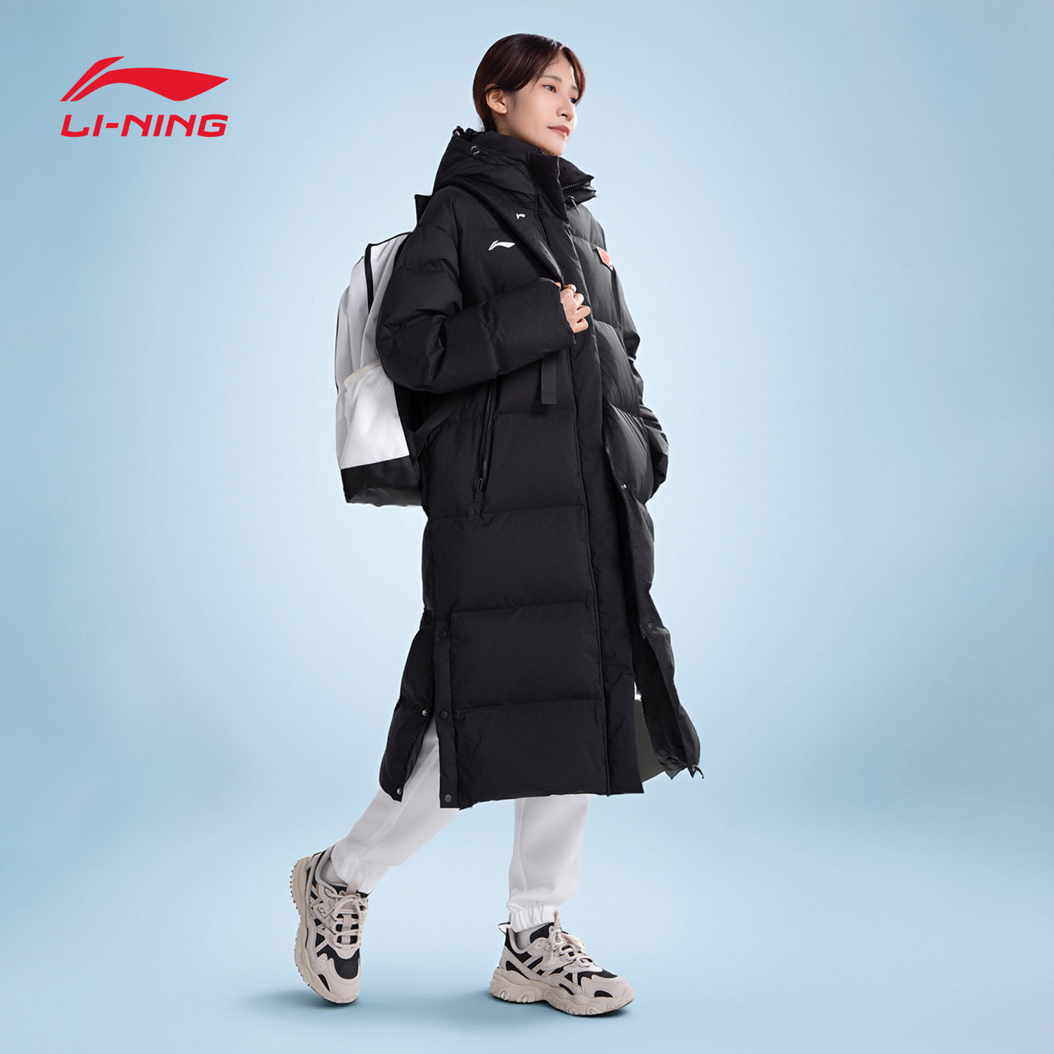 李宁羽绒服男女过膝保暖运动外套