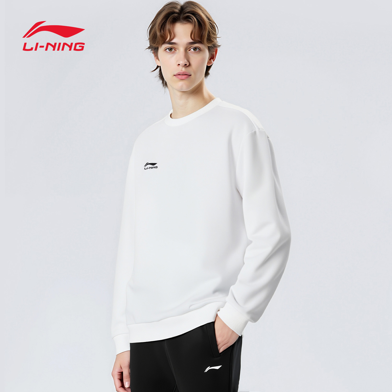 李宁卫衣保暖针织运动服加绒保暖