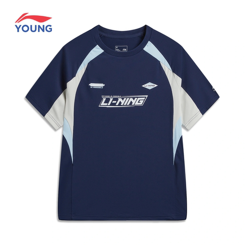 李宁男童短袖T恤青少年速干衣服