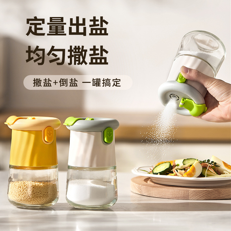 定量盐罐玻璃厨房家用控盐分装