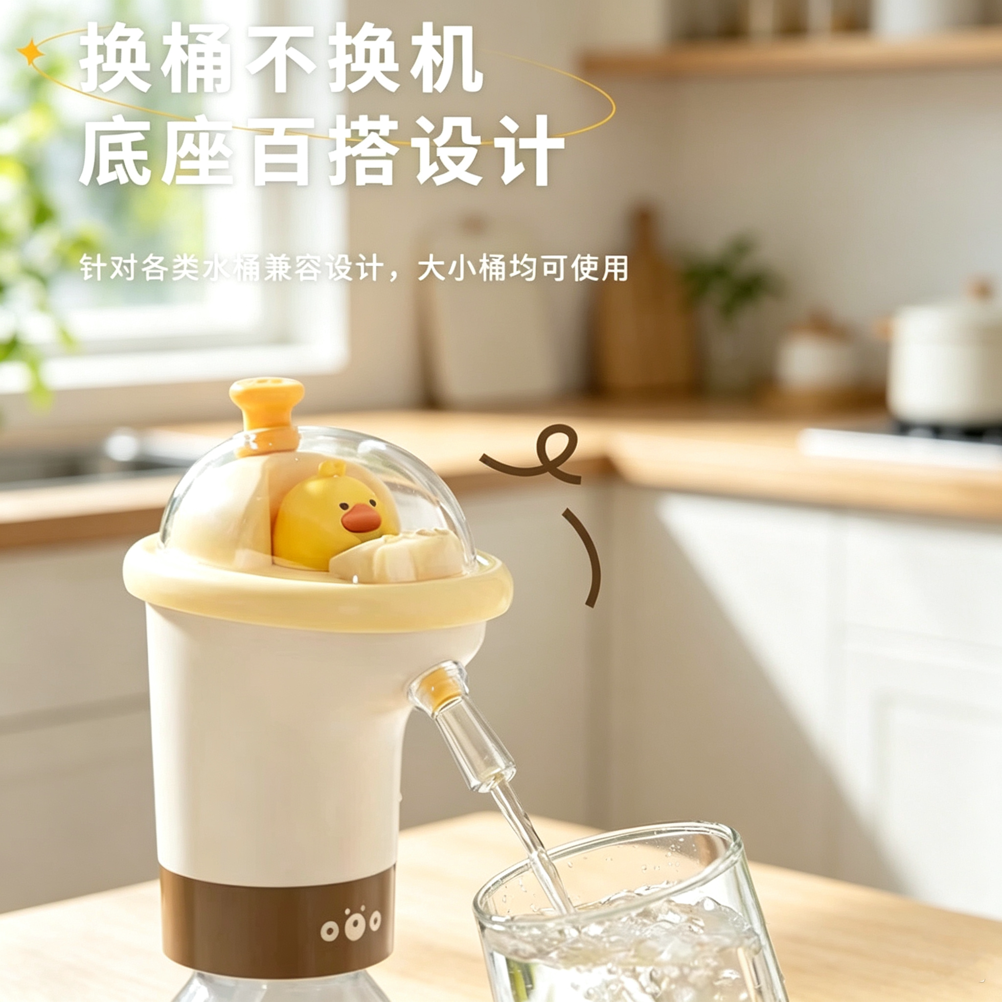 卡通自动电动按压饮水器