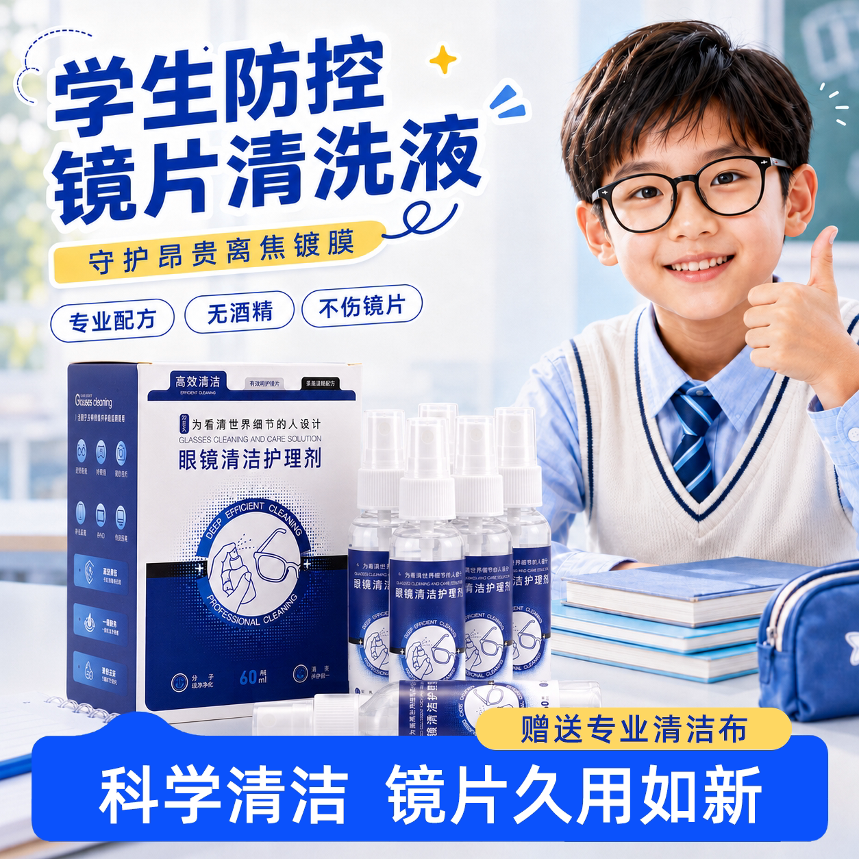 儿童眼镜清洗液~无酒精不伤镜图片